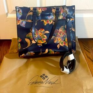 Patricia Nash Ava tote LeFleur NWT and cross body strap and dust jacket